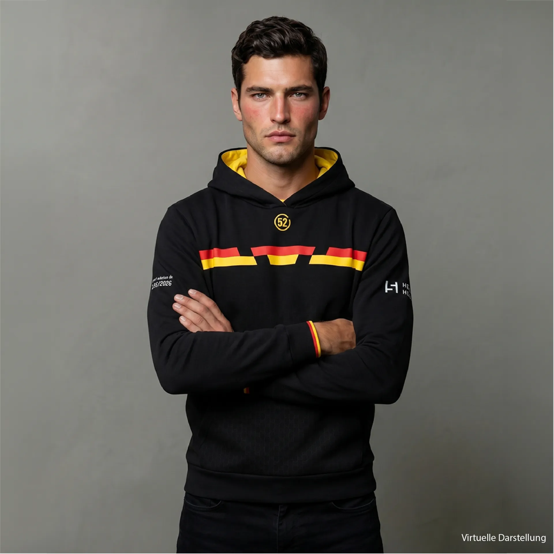 [330011-20005-0004-43-XS] Hoodie Herren schwarz (XS)